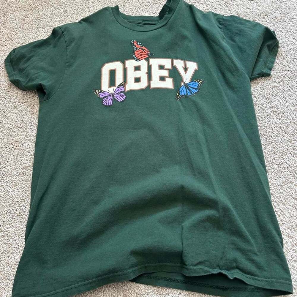 Obey Men's Green T-shirt